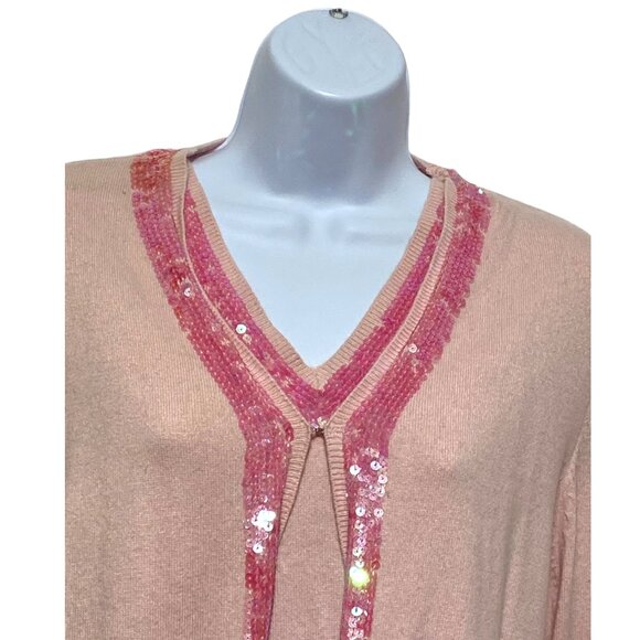NWT XL Pullover Cardigan With Vest 2pc Set V-Neck Sequins Design By-Willi Smith - Picture 3 of 4